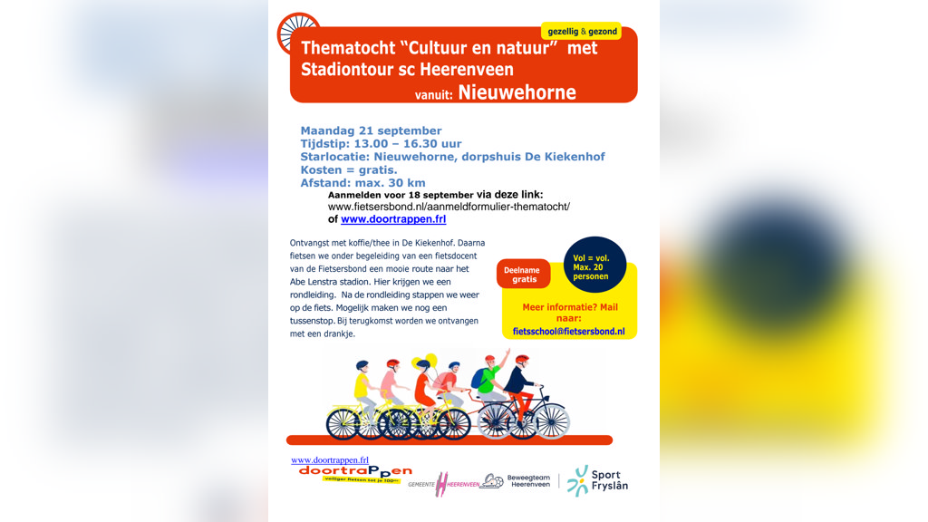 Fietsersbond fietstocht met stadiontour SC Heerenveen in Heerenveen